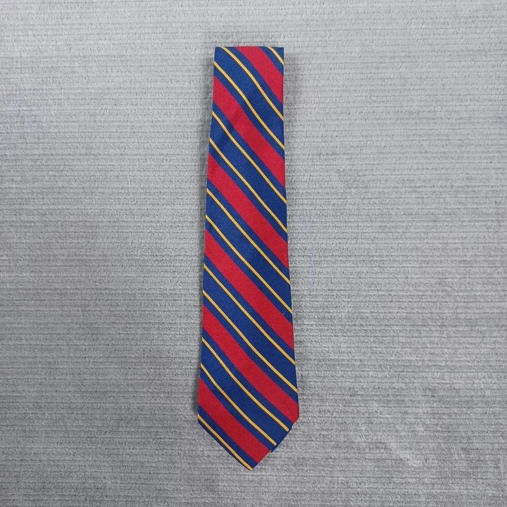 Vintage GAP 100% Silk Neck Tie Red‎ Blue Striped USA 58”x3